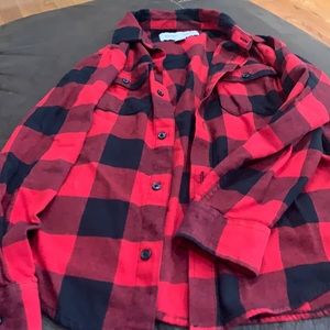 Boys old navy plaid button down large 10-12